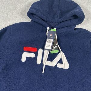 NWT‎ Fila Women's Sherpa Caroline Hoodie Pullover Navy Size XL #1327484